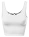 Basic Solid Sleeveless Crop Tank Tops White Size L