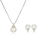 Sterling Silver, 14k Yellow Gold, Freshwater Cultured Pearl and Diamond Accent Jewelry Set