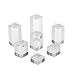 Mooca 7 Pieces Set Clear Acrylic Jewelry Display Stand for Ring, Acrylic Ring Holder Jewelry Organizer Display Stands for Tradeshows & Showcases, Square Base