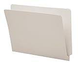 Smead Colored End Tab File Folder, Shelf-Master Reinforced Straight-Cut Tab, Letter Size, Gray, 100 per Box (25310)