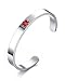VNOX Free Engraving Stainless Steel Medical Alert Bangle Bracelet,8