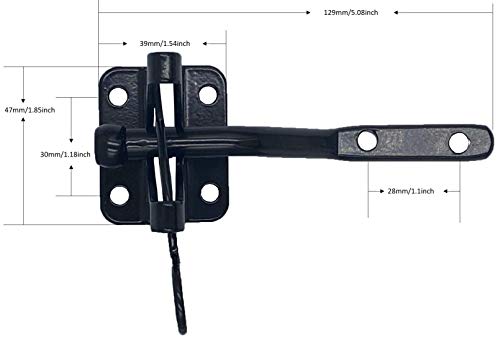 Fpz Self-Locking Gate Latch - Post Mount Automatic Gravity Lever Wood Fence Gate Latches with Fasteners,Black