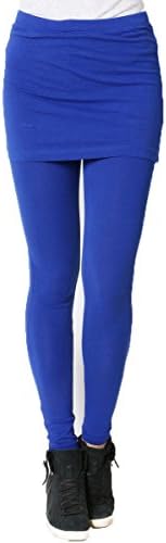 JNTOP Women's Elasticized Skirted Leggings Royal Blue Large