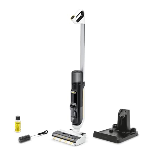 Karcher Saugwischer FCV 3, kabelloser Saugwischer mit 3 Reinigungsmodi, Akkulaufzeit: ca. 30 min, Flächenleistung pro Akkuladung: ca. 130 m², Weiß