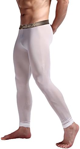 WUAMBO Men's Mesh Long Johns Super Sexy Legging Tights