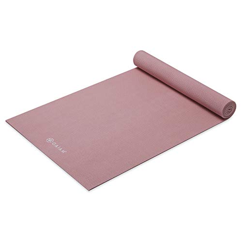 Gaiam Yoga Mat Premium Solid Color Reversible Non Slip Exercise & Fitness Mat for All Types of Yoga, Pilates & Floor Workouts, Lilac, 6mm
