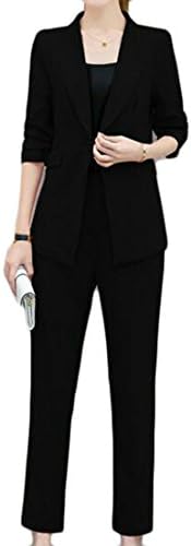 KLJR Women Dress Business Two Piece Office Lady Suit Set Work Blazer Pants