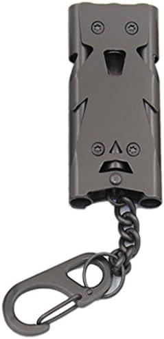 Hxst Stainless Steel Double or 3 Tubes High Frequency Loud Outdoor Whistle with Key Chain