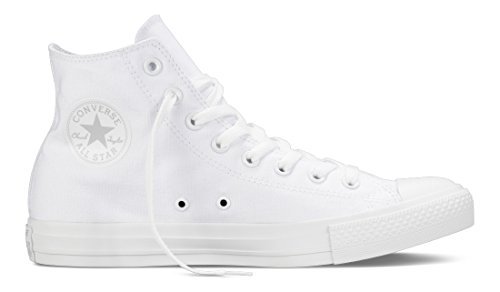 Converse Unisex Chuck Taylor All Star Monochrome High Top Sneaker (8.5 B(M) US Women / 6.5 D(M) US Men, White Monochrome)