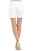 Rekucci Women's Ease into Comfort Stretchable Pull-On 5 inch Slimming Tab Short (12, White)