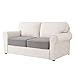 CHUN YI 2PC Stretch Couch Cushion Covers, Sofa Seat Slipcovers Suitable for Armchair Loveseat Sofa with Spandex Jacquard Fabric(2pc,Light Gray)