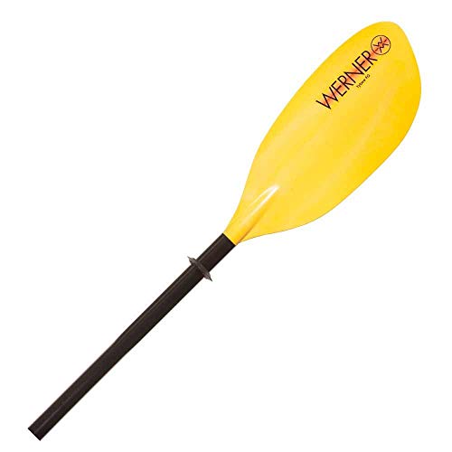 Werner Tybee FG IM Fiberglass 2-Piece Paddle - Straight Shaft Yellow, 230cm Standard Shaft