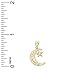 Gold Moon and Star Charm - 10 Karat Solid Gold - Moon Pendant - Celestial Jewelry (Style 2)