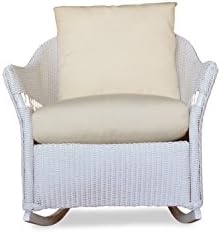 Lloyd Flanders 72233-001-055 Freeport Collection Lounge Rocker in White Loom Finish, Dupione Bamboo
