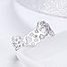 Cute Paw Puppy Dog Open Finger Rings Sterling Silver 925 Adjustable Lovely Pet Animal Cat Print Statement Promise Ring Engagement Wedding Band Toe Ring Minimalist Jewelry for Women