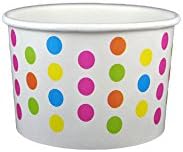 Yocup 4 oz. Polka Dot Rainbow Paper Ice Cream / Frozen Dessert Cup - 50 ct