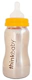 thinkbaby Stainless Steel Baby Bottle, Silver, 9 Ounce