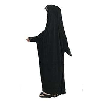 Cogongrass Women's One-piece Prayer Dress Prayer Garment Abaya Jellaba Islamic Clothing Hijab for Hajj Umrah