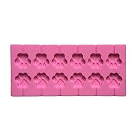 HY-NINHAO 12-Cavity DIY Cat Claw Shape 3D Silicone Lollipop Mold Candy Chocolate Gummy Fondant Mould Puppy Dog Paw Soap Bakeware Baking Tools