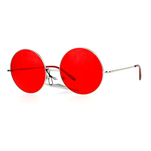 SA106 Hippie Oceanic Gradient Large Circle Lens Sunglasses Red