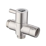 KES BRASS Shower Arm Diverter Valve Bathroom Universal Shower System Component Replacement Part for Hand Held Showerhead and Fixed Spray Head, Brushed Nickel, PV4-2