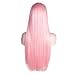 ENTRANCED STYLES Synthetic Pink Lace Front Wigs for Women Long Straight Wigs Light Pink Color 150% Density Heat Resistant Fiber 30