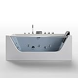 Empava 59" Center Drain Acrylic Rectangular 3-wall
