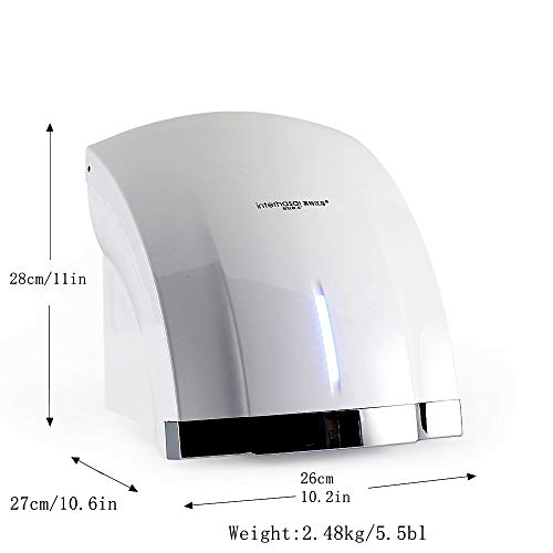 interhasa! Premium Quality High Speed 1800W Automatic Electric Commercial Hand Dryer (2 pack-110V) Color:White