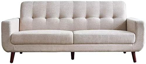 LTTROMAT Mid-Century Modern Loveseat/Sofa/Couch with Armrest, Upholstered Fabric Sofa, Sturdy Hard Wood Frame, Armchair Sofa, for Living Room, Bedroom or Small Space