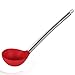 iNeibo Kitchen Silicone Ladle Spoon,Cooking Utensils Silicone Soup Ladle with Heat Resistant Silicone Covering Head and Stay-Cool Stainless Steel Handle (Ladle Red)