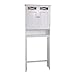 Teamson Home Dawson Wooden 2-Door Bathroom Etagere Over The Toilet Space Saver Cabinet with Interior Adjustable Shelf and Open Shelf, White with Chrome Knobs