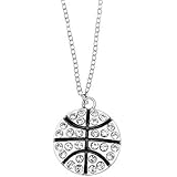 Sportybella Basketball Necklace, Basketball Jewelry, Basketball Rhinestone Charm Necklace, for Female Basketball Players