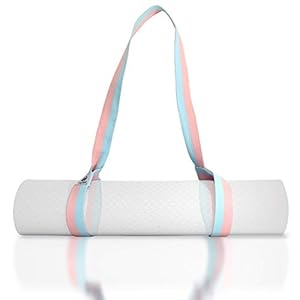 Tumaz Yoga Mat Strap, 2-in-1 Adjustable Sling – Mat Carrier & Stretching Strap (15+ Colors, 2 Sizes Options) with Extra Thick, Durable and Comfy Delicate Texture [Mat NOT Included]