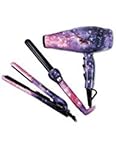 PARWIN PRO Travel Hair Care Tool Professional Multi-styling Toolkit - 1875W Multi-control Hair Dryer & Titanium Floating Plate Flat Iron & Dual Voltage Curling Iron, Sky
