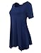 BELAROI Womens Basic Solid Loose Fit Short Sleeve Tunic T Shirt (L, Navy Blue)