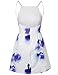FANCYINN Women’s Floral Print Short Dress Spaghetti Strap Backless Mini Skater Dress Blue Floral S