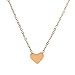 Lureme® Minimal Retro Style Stainless Steel Simple Heart Pendant Necklace(01003214) (Gold)
