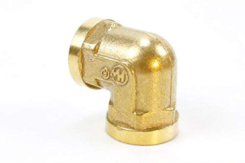 Manloney LLC 2-Pack 1/2" NPT Female Thread 90 Degree Elbow Brass Pipe Adapter Fittings with Seal Tape