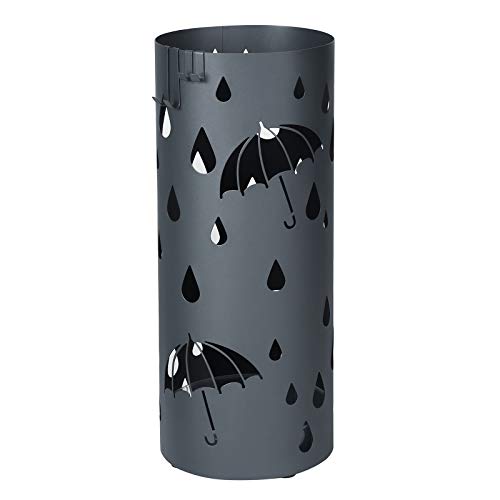 SONGMICS Metal Umbrella Holder, Umbrella Stand with Water Tray and