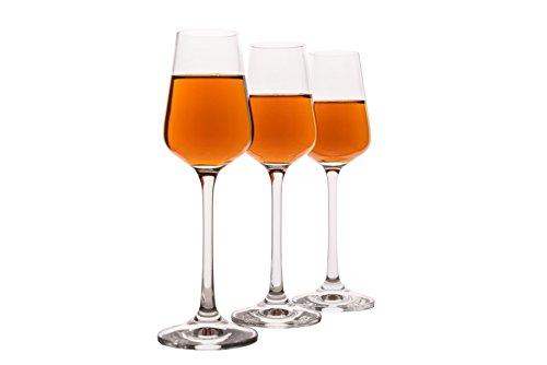 Small Liquor Glasses Set (6 pack), Hard & Durable Crystal Clear Stemware - 2.1 Oz / 65ml
