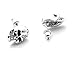 Xusamss Hip Hop Stainless Steel Crystal Eye Skull Stud Earrings