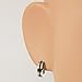 Pair Stainless Steel Silver Color Black Stripe Hoop Earrings