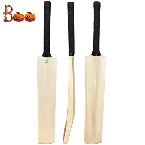 Zeepk Cricket Bat | Play Like The Pros | Adult Size, Cricket Tennis Ball Bat | Handcrafted Kashmir Willow with Durable Comfortable Rubber Grip Short Handle | Thick Edge Blade, 44mm, Light Weight 2lbs
