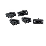 uxcell a16031500ux1368 AC 250V 10A PCB Board Panel Mount Male 2 Terminals Soldering C8 Type Power Inlet Connector Pack of 5