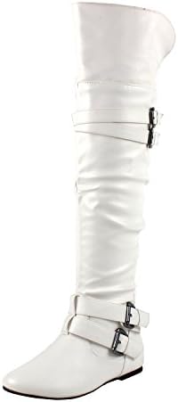West Blvd Kinshasav2.0 Riding Boots, White Pu, 8