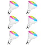 Smart Light Bulbs, Aoycocr BR30 Dimmable LED Light Bulbs, 720 Lumen, Tunable White 2700K - 9000K,9 (80W Equivalent), Works with Alexa, Google Assistant, IFTTT, No Hub Required, Wi-Fi, E26 Base, 6 Pack