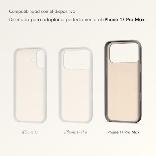 Capa com cordão e suporte integrado, MagSafe, controlo de câmara, acabamento mate e interior em microfibra para iPhone 17 Pro MAX – Cinzento Antracite