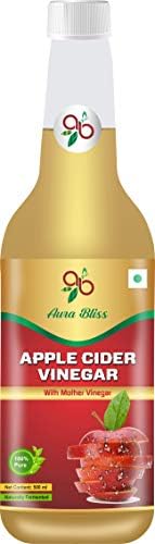 Aura Bliss Pure Apple Cider Vinegar (ACV) with Mother - 500ml - Raw, Unpasteurized, Undiluted & Unfiltered