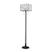 Serena D'italia Tiffany Style White Contemporary Floor Lamp, Diamond Pattern Stained Glass Lamp with Jewels, Standing Lamp, Double Pull Chain (White)