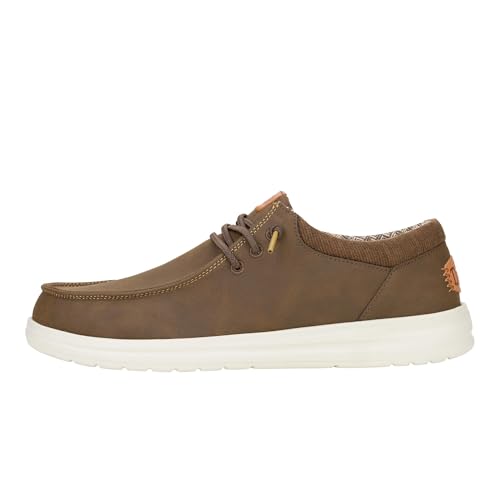 HEYDUDE Paul Classic - Chaussures pour Hommes - Baskets avec Semelles Confortables - Style Mocassin, Brown, 44